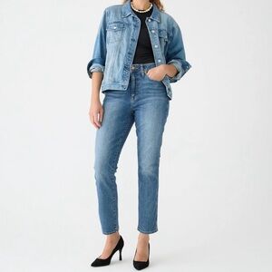 {J. Crew} "Curvy Vintage Slim Straight Warm Surf" Cigarette Stretch Denim Jeans